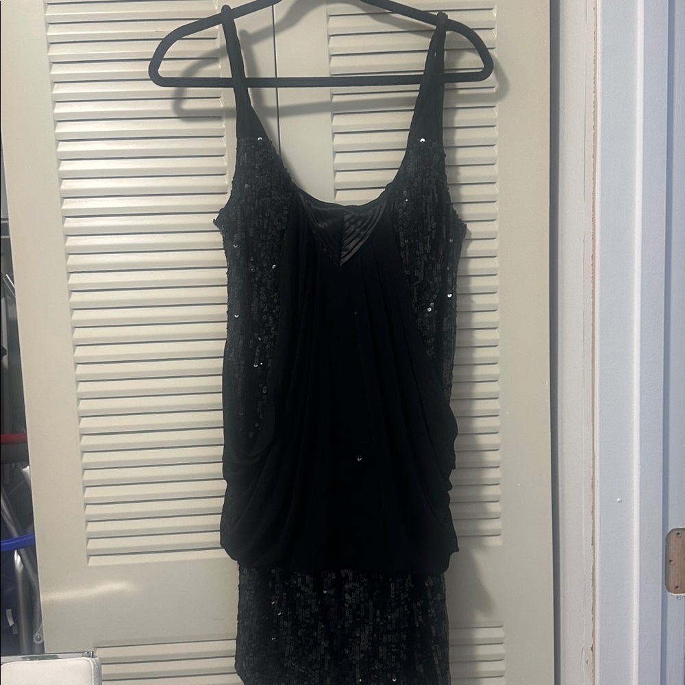 Jovani Blacksequin  dress. Building Bra